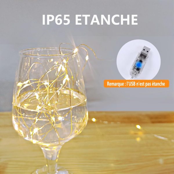 FREMON Guirlande Lumineuse, 100LEDs 8 Modes d'éclairage, Guirlande LED avec Fonction Mémoire pour Extérieur et Intérieur, Lumières pour Decoration Chambre, Mariage, Noël, Arbre,...