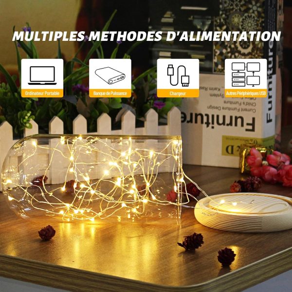 FREMON Guirlande Lumineuse, 100LEDs 8 Modes d'éclairage, Guirlande LED avec Fonction Mémoire pour Extérieur et Intérieur, Lumières pour Decoration Chambre, Mariage, Noël, Arbre,...