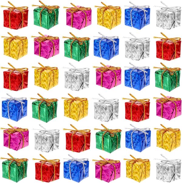 JIEYAO 30pcs Petits Coffrets Cadeaux Sapin de Noël, Mini Coffrets Cadeaux Pendentif Décoration Sapin de Noël Paquet Cadeau Décoratif Décoration Sapin de Noël Pendentif Sapin de...