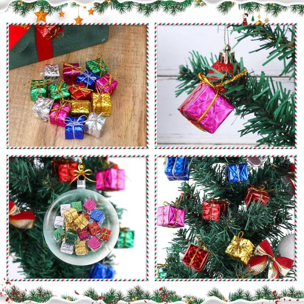 JIEYAO 30pcs Petits Coffrets Cadeaux Sapin de Noël, Mini Coffrets Cadeaux Pendentif Décoration Sapin de Noël Paquet Cadeau Décoratif Décoration Sapin de Noël Pendentif Sapin de...