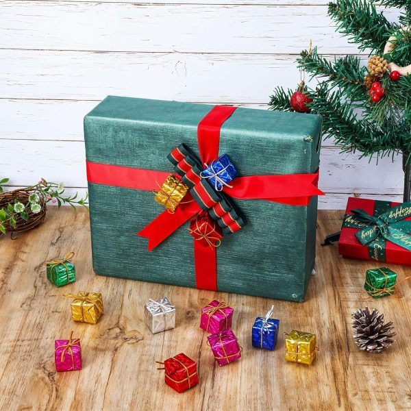 JIEYAO 30pcs Petits Coffrets Cadeaux Sapin de Noël, Mini Coffrets Cadeaux Pendentif Décoration Sapin de Noël Paquet Cadeau Décoratif Décoration Sapin de Noël Pendentif Sapin de...