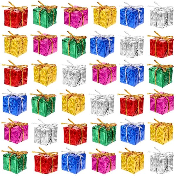 JIEYAO 30pcs Petits Coffrets Cadeaux Sapin de Noël, Mini Coffrets Cadeaux Pendentif Décoration Sapin de Noël Paquet Cadeau Décoratif Décoration Sapin de Noël Pendentif Sapin de...