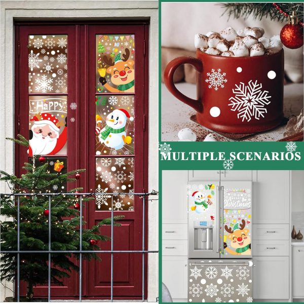 Stickers Noel Fenetre, 383PCS Stickers Autocollant Noel Fenetre Réutilisable Decoration Noel Fenetre Electrostatique PVC Autocollant Noel Fenetre pour Décoration de Fenêtre de...