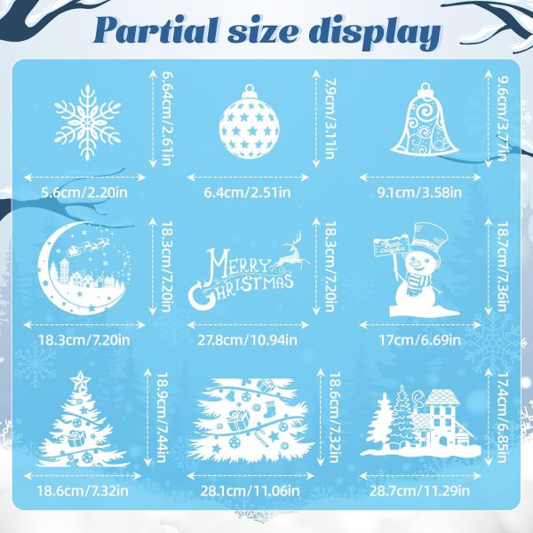 Stickers Noel Fenetre Réutilisable, 202 Autocollant Noel Fenetre Electrostatique Decoration Noel Fenetre, PVC Sapin Flocon de Neige Stickers Fenetre Noel pour Vitre Porte Deco...