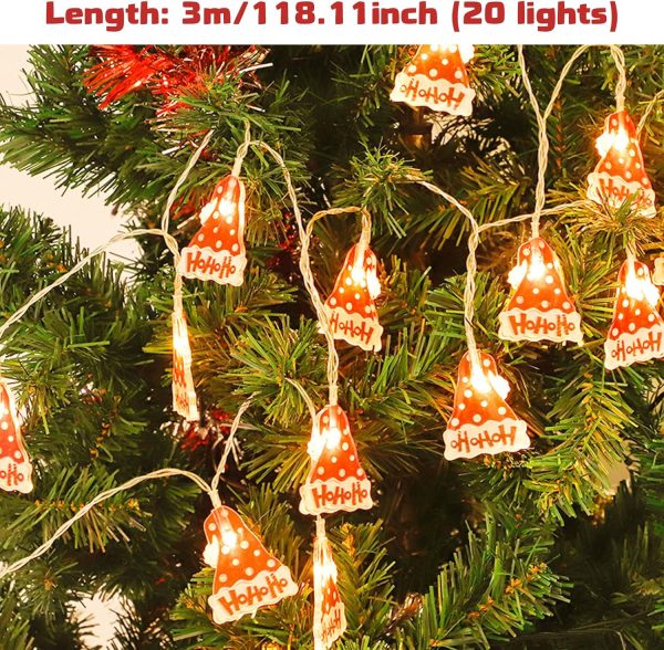 Vidillo Guirlande De Lumières De Noël, 3 Mètres 20 Guirlande Lumineuse De Décoration à LED, Fonctionne à Piles, Décoration Intérieure Et Extérieure, Pour Fête De NoëL,...