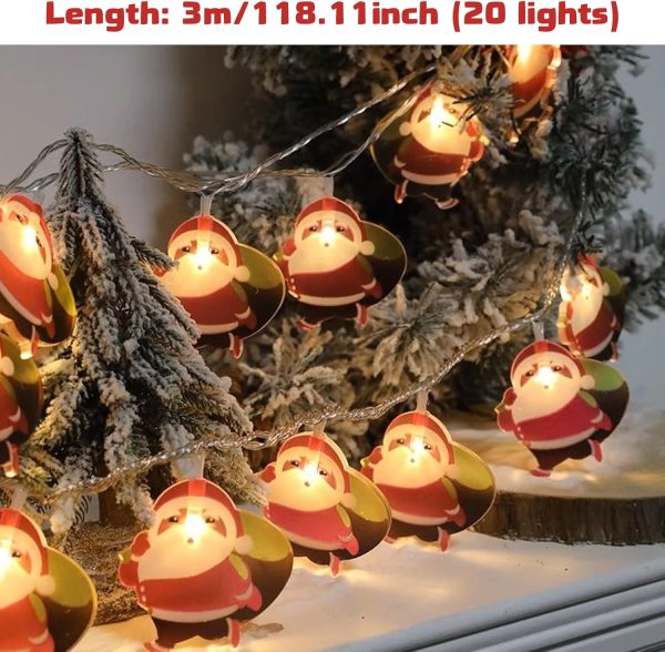 Vidillo Guirlande De Lumières De Noël, 3 Mètres 20 Guirlande Lumineuse De Décoration à LED, Fonctionne à Piles, Décoration Intérieure Et Extérieure, Pour Fête De NoëL,...