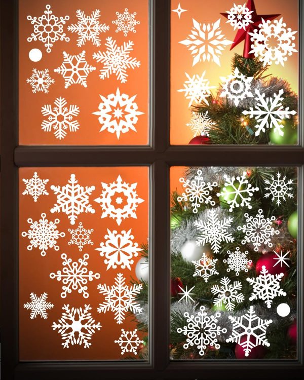 155 Stickers Noel Fenetre Réutilisable, PVC Autocollant Noel Fenetre, Telgoner Decoration Noel Fenetre Statique, Stickers Noël Fenêtre Électrostatique, DIY Autocollant Noel pour...