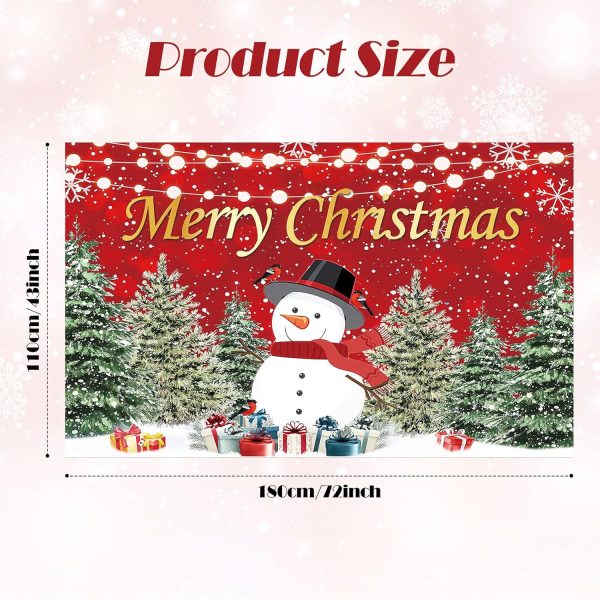 Bigqin Bannière de Noël, 180 x 110 cm, Bannière de Garage d'Noël, Bannière Arrière-plan Imprimée à la Main pour Noël, Décoration Intérieure et Extérieure de Célébration du Nouvel
