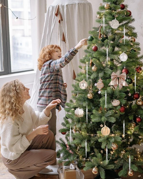 Boules de Noël Incassables pour Sapin - Décorations de Noël Argentées et Dorées avec Fil de Suspension pour la Décoration des Fêtes