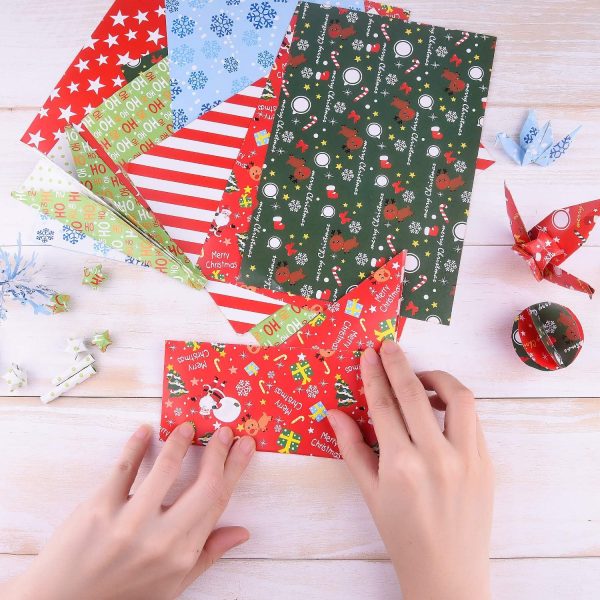 FEPITO 30 feuilles de papier à motif de Noël, papier décoratif A4 pour la fabrication de cartes de décoration de scrapbooking, 10 modèles