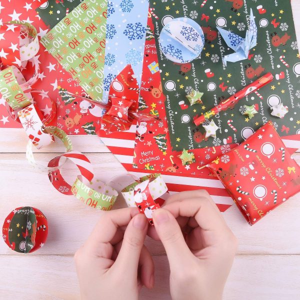 FEPITO 30 feuilles de papier à motif de Noël, papier décoratif A4 pour la fabrication de cartes de décoration de scrapbooking, 10 modèles