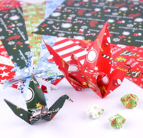 FEPITO 30 feuilles de papier à motif de Noël, papier décoratif A4 pour la fabrication de cartes de décoration de scrapbooking, 10 modèles