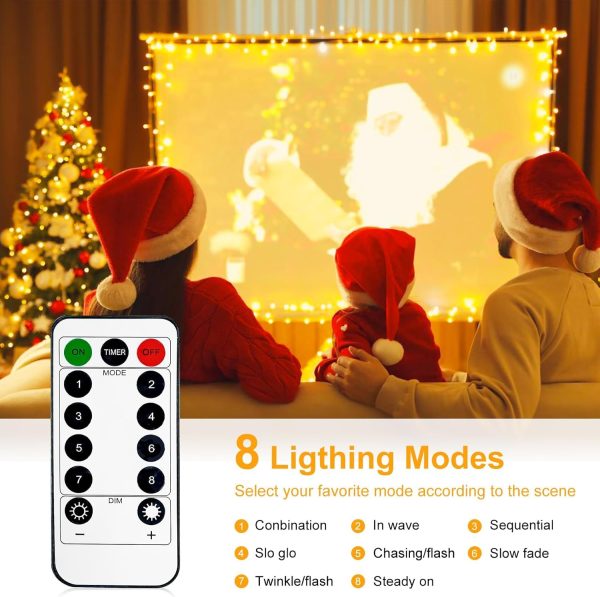 litogo Guirlande Lumineuse a Pile 5M 50LED, [Lot de 1] Guirlande Led à Pile avec Télécommande, Étanche 8 Modes Guirlandes Lumineuse Intérieur Extérieur pour Décor Noël Mariage...