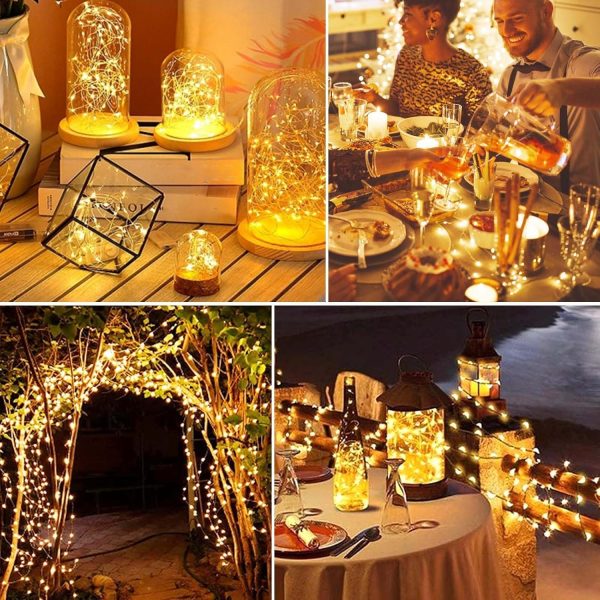 litogo Guirlande Lumineuse a Pile 5M 50LED, [Lot de 1] Guirlande Led à Pile avec Télécommande, Étanche 8 Modes Guirlandes Lumineuse Intérieur Extérieur pour Décor Noël Mariage...