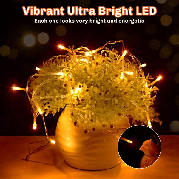 Nouvelles guirlandes lumineuses à piles LED, 3M/9,8Ft 30LED IP65 boîtier de batterie étanche avec minuterie, décoration pour Noël, jardin, pièce extérieure/intérieure (blanc chaud)