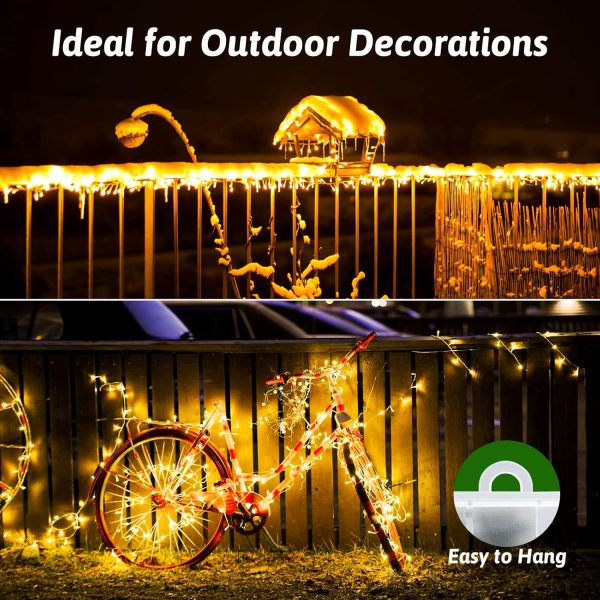 Nouvelles guirlandes lumineuses à piles LED, 3M/9,8Ft 30LED IP65 boîtier de batterie étanche avec minuterie, décoration pour Noël, jardin, pièce extérieure/intérieure (blanc chaud)