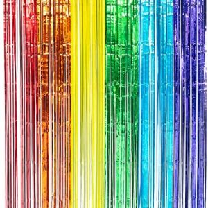 Boland 44763 - Rideau de film plastique arc-en-ciel 200 x 100 cm, décoration de fête pour festival, carnaval ou anniversaire, décoration, rideau de lamelles