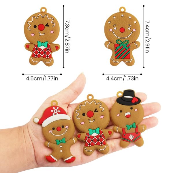 Coicok 12 Pièces Bonhomme Pain d'Epice, Ornements et Décorations pour Sapin de Noël, avec Cordes, pour Cadeaux