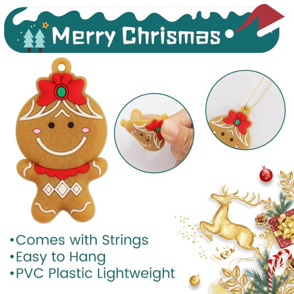 Coicok 12 Pièces Bonhomme Pain d'Epice, Ornements et Décorations pour Sapin de Noël, avec Cordes, pour Cadeaux
