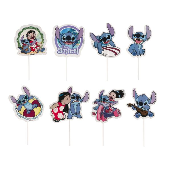 dekora - Cake Topper Stitch "Happy Birthday" - Décoration pour Gâteau d'Anniversaire Adaptée au Contact Alimentaire - Topping en Papier et Plastique pour Décorer les Gâteaux -...