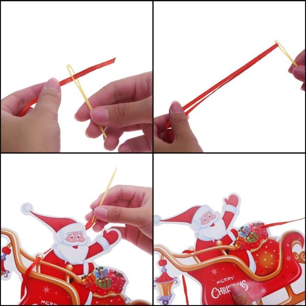 DERAYEE Banderole et Fanions de Noël, Bruant de Rennes, Bannières de Traîneau de Père Noël, Décoration pour Vitre et Maison, Party