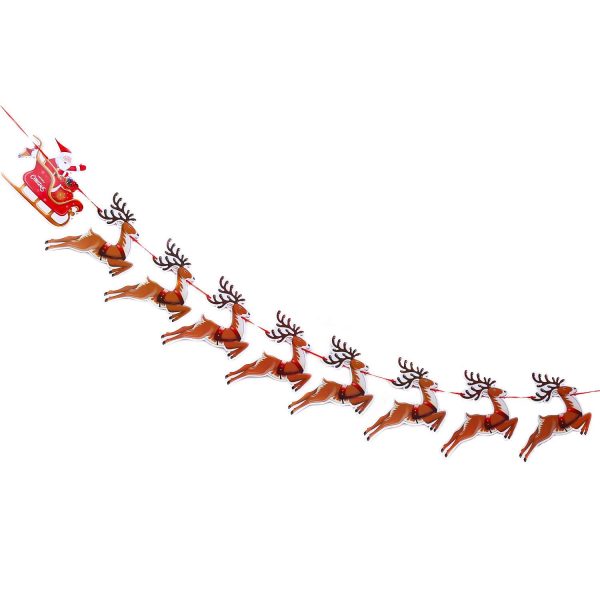 DERAYEE Banderole et Fanions de Noël, Bruant de Rennes, Bannières de Traîneau de Père Noël, Décoration pour Vitre et Maison, Party