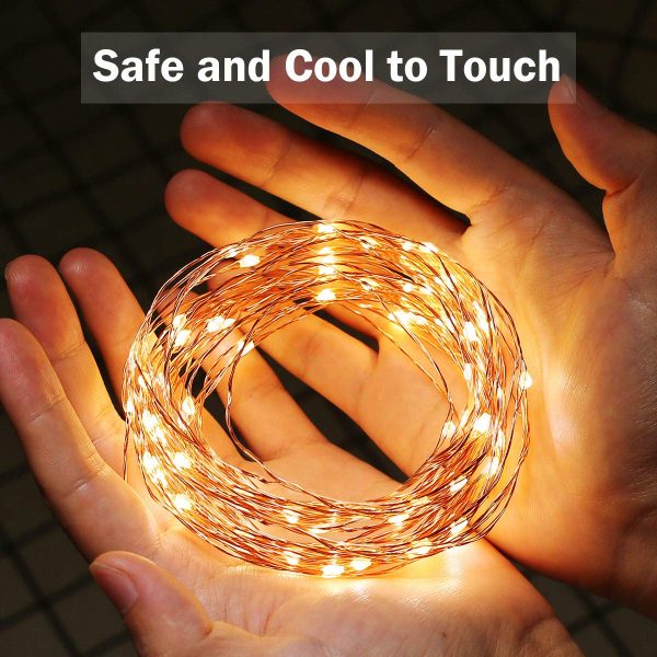Lepro Guirlande Lumineuse 10M, 100 LED en Cuivre, Imperméable IP65, Lumière Etoilée, Blanc Chaud, pour Décoration Intérieure Extérieure, Jardin, Noël, Anniversaire, Mariage,...