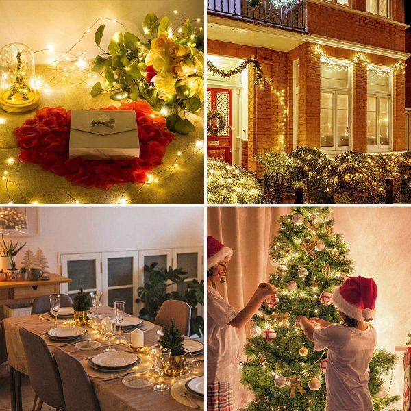 Lepro Guirlande Lumineuse 10M, 100 LED en Cuivre, Imperméable IP65, Lumière Etoilée, Blanc Chaud, pour Décoration Intérieure Extérieure, Jardin, Noël, Anniversaire, Mariage,...