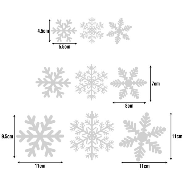 Lynlon Lot de 108 flocons de neige amovibles en PVC statique pour décoration de fenêtre de Noël, portes, vitrines, façades en verre