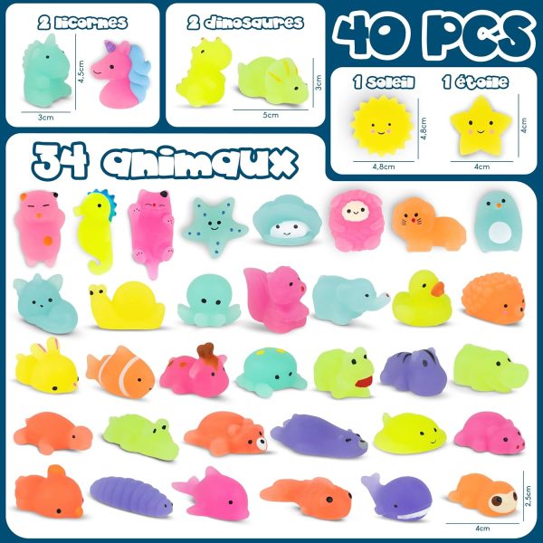 Mochi Squishy Kawaii Cadeau Anniversaire Enfants Invites Pack 40 - BONNYCO | Cadeaux Anniversaire Invités Enfant avec Phosphorescence, Petit Jouet Pinata, Pochette Surprise...