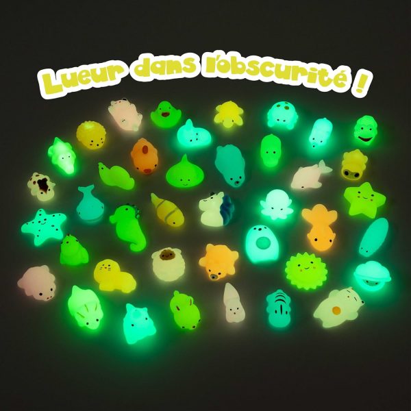 Mochi Squishy Kawaii Cadeau Anniversaire Enfants Invites Pack 40 - BONNYCO | Cadeaux Anniversaire Invités Enfant avec Phosphorescence, Petit Jouet Pinata, Pochette Surprise...