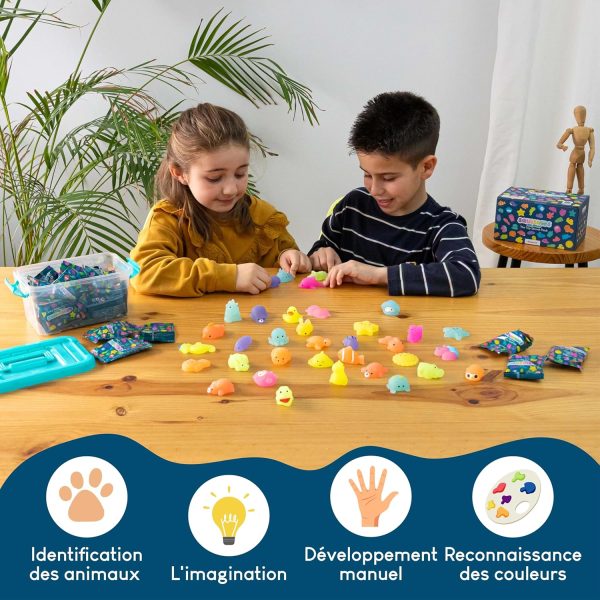 Mochi Squishy Kawaii Cadeau Anniversaire Enfants Invites Pack 40 - BONNYCO | Cadeaux Anniversaire Invités Enfant avec Phosphorescence, Petit Jouet Pinata, Pochette Surprise...
