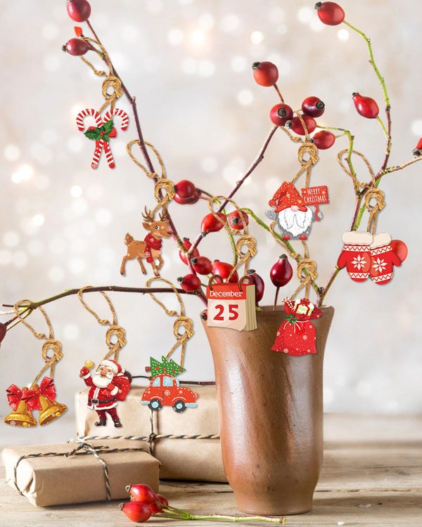 MOPZIJA 12pcs decoration noel sapin,déco noel,Bonhomme Pain d'Epice de Noël, Ornements Sapin de Noël, Pendentif Arbre de Noël Festival Fête Décoration Bricolage...