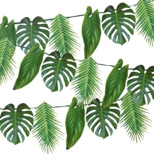 Talking Tables Guirlande Tropical, Feuilles de Palmier, Vert - 2.6m, Réutilisable, Thème Hawaiien, Décoration pour Anniversaire, été, Jungle, Papier, idéal pour fête, barbecue...