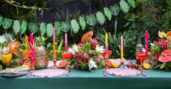 Talking Tables Guirlande Tropical, Feuilles de Palmier, Vert - 2.6m, Réutilisable, Thème Hawaiien, Décoration pour Anniversaire, été, Jungle, Papier, idéal pour fête, barbecue...
