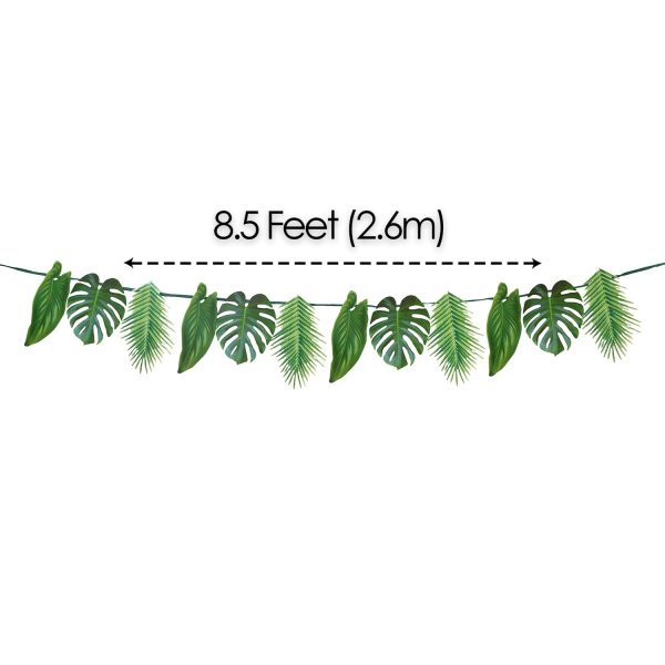 Talking Tables Guirlande Tropical, Feuilles de Palmier, Vert - 2.6m, Réutilisable, Thème Hawaiien, Décoration pour Anniversaire, été, Jungle, Papier, idéal pour fête, barbecue...