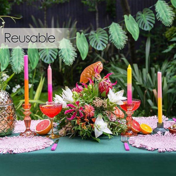 Talking Tables Guirlande Tropical, Feuilles de Palmier, Vert - 2.6m, Réutilisable, Thème Hawaiien, Décoration pour Anniversaire, été, Jungle, Papier, idéal pour fête, barbecue...