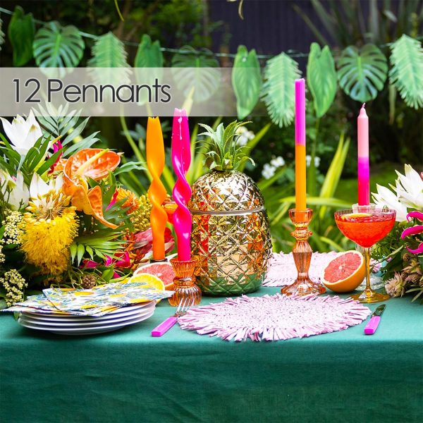Talking Tables Guirlande Tropical, Feuilles de Palmier, Vert - 2.6m, Réutilisable, Thème Hawaiien, Décoration pour Anniversaire, été, Jungle, Papier, idéal pour fête, barbecue...