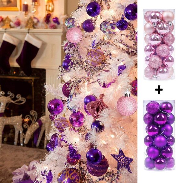 WAWJ Boules de Noël 4 cm Arbre de Noël Ornements en Plastique Brillant Décoration de Noël Incassable Boule Décoration d'arbre de (Or)