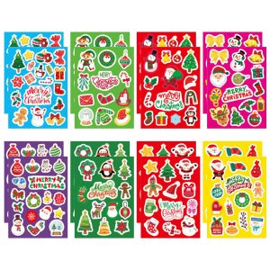 226 Pieces Christmas Stickers, Gift Stickers, Christmas Decoration, Santa Claus Stickers, Children's Crafts, Suitable for Packaging, Envelopes