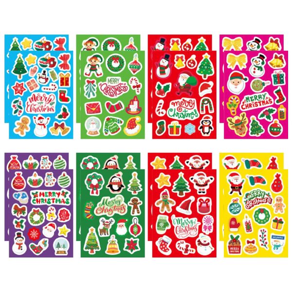 226 Pieces Christmas Stickers, Gift Stickers, Christmas Decoration, Santa Claus Stickers, Children's Crafts, Suitable for Packaging, Envelopes