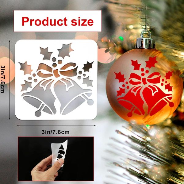 30pcs Christmas Stencils, Reusable Painting Template Multiple Patterns Decorative Stencils for Wood Painting DIY Ornaments Wood Slice