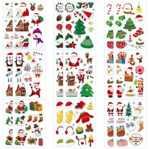 AYNKH 18 Feuilles d'Autocollants de Noël, Autocollants de Noël pour la Décoration, Autocollants de Noël pour l'Artisanat, Autocollants de Noël pour la Fabrication de Cartes