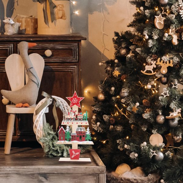 Gosknor Décorations Table Noël, Décorations Noël en Bois Qualité Supérieure Décoration d'Intérieur pour La Maison Décoration Table Noël Cadeaux Célébration Noël Parfaits pour La...