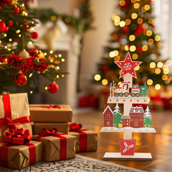 Gosknor Décorations Table Noël, Décorations Noël en Bois Qualité Supérieure Décoration d'Intérieur pour La Maison Décoration Table Noël Cadeaux Célébration Noël Parfaits pour La...