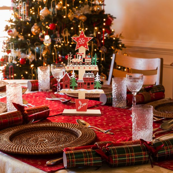 Gosknor Décorations Table Noël, Décorations Noël en Bois Qualité Supérieure Décoration d'Intérieur pour La Maison Décoration Table Noël Cadeaux Célébration Noël Parfaits pour La...