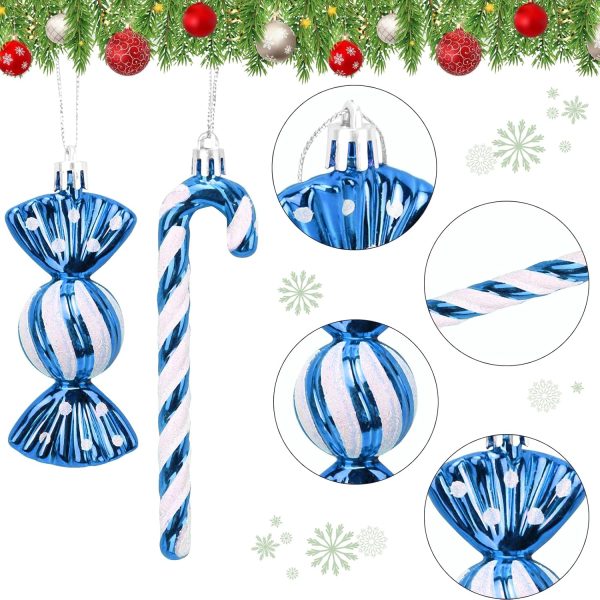 GOZINA 18pcs Christmas Tree Decorations, Candy Cane Christmas Tree Decorations, Cute Red and White Christmas Tree Decorations(Red)