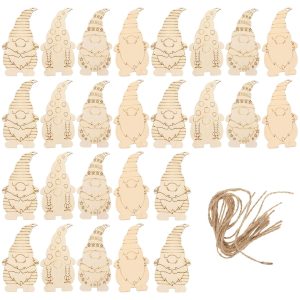 Lot de 40 disques en bois pour travaux manuels, peinture, lutin - Figurines en bois - Décoration d'arbre de Noël - Pendentif arbre de Noël - Décoration de Noël pour enfants