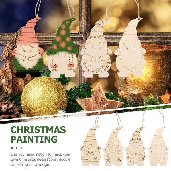 Lot de 40 disques en bois pour travaux manuels, peinture, lutin - Figurines en bois - Décoration d'arbre de Noël - Pendentif arbre de Noël - Décoration de Noël pour enfants