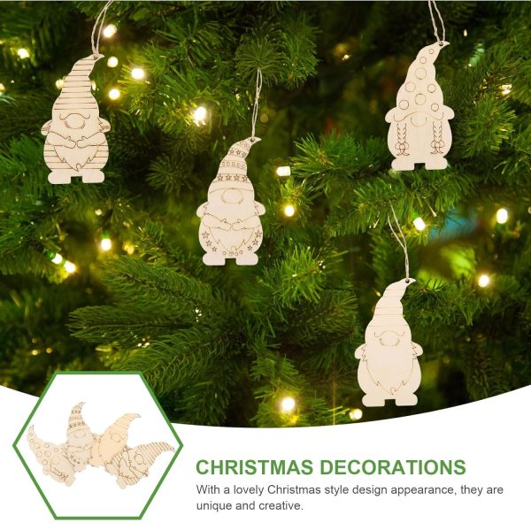 Lot de 40 disques en bois pour travaux manuels, peinture, lutin - Figurines en bois - Décoration d'arbre de Noël - Pendentif arbre de Noël - Décoration de Noël pour enfants